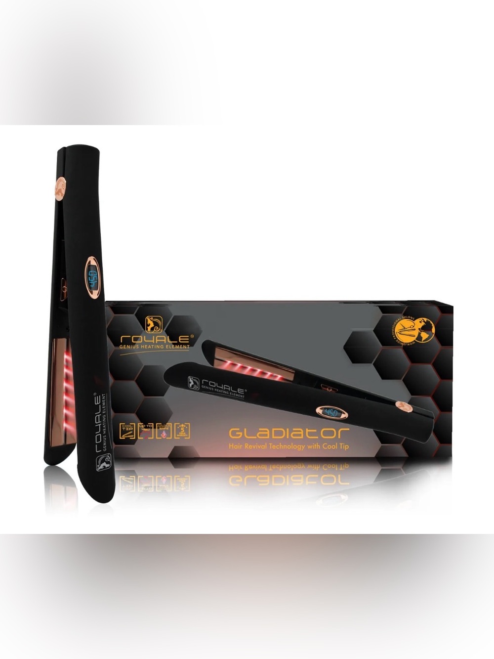 Hair Straightener in Black and Rose Gold